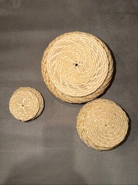 Woven Natural Rattan Nesting Basket Set - Neutral